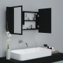 Badezimmerspiegelschrank mit LED-Licht aus schwarzem Acryl 80x12x45 cm von vidaXL, Badezimmerwaschtische - Ref: Foro24-804965...
