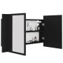 Badezimmerspiegelschrank mit LED-Licht aus schwarzem Acryl 80x12x45 cm von vidaXL, Badezimmerwaschtische - Ref: Foro24-804965...