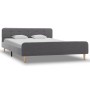 Estructura de cama de tela gris claro 140x200 cm