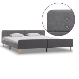 Estructura de cama de tela gris claro 180x200 cm