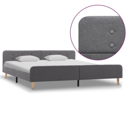 Estructura de cama de tela gris claro 180x200 cm