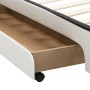 Estructura de cama con cajones piel sintética blanca 140x200 cm