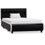Estructura de cama con LED cuero sintético negro 100x200 cm