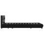 Estructura de cama con LED cuero sintético negro 100x200 cm