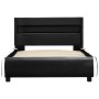Estructura de cama con LED cuero sintético negro 100x200 cm