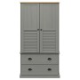 Armario VIGO madera maciza de pino gris 90x55x170 cm