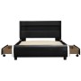 Estructura de cama con LED cuero sintético negro 100x200 cm