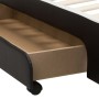 Estructura de cama con LED cuero sintético negro 100x200 cm