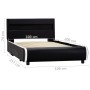 Estructura de cama con LED cuero sintético negro 100x200 cm