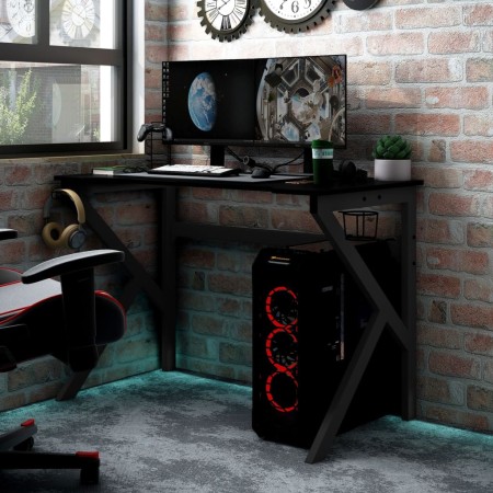 Gaming-Schreibtisch mit K-förmigen Beinen schwarz 90x60x75 cm von vidaXL, Schreibtische - Ref: Foro24-325400, Preis: 122,80 €...