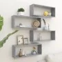 Estante cubo pared 4 uds madera ingeniería hormigón 60x15x23cm de vidaXL, Estantes y estanterías - Ref: Foro24-807146, Precio...