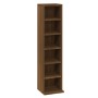 Estantería de CD madera contrachapada roble marrón 21x20x88 cm