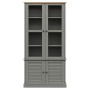 Armario con vitrina VIGO madera maciza pino gris 85x35x170 cm