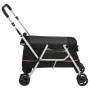 Folding dog stroller black linen fabric 100x49x96 cm by vidaXL, pet strollers - Ref: Foro24-172202, Price: 123,26 €, Discount: %