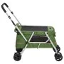 Folding dog stroller green linen fabric 100x49x96 cm by vidaXL, pet strollers - Ref: Foro24-172204, Price: 120,99 €, Discount: %