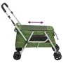Folding dog stroller green linen fabric 100x49x96 cm by vidaXL, pet strollers - Ref: Foro24-172204, Price: 120,99 €, Discount: %