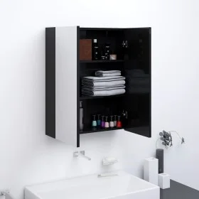 Glossy black MDF bathroom mirror cabinet 60x15x75 cm by vidaXL, bathroom vanities - Ref: Foro24-331524, Price: 149,14 €, Disc...