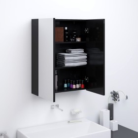 Glänzend schwarzer MDF-Badezimmerspiegelschrank 60x15x75 cm von vidaXL, Badezimmerwaschtische - Ref: Foro24-331524, Preis: 15...