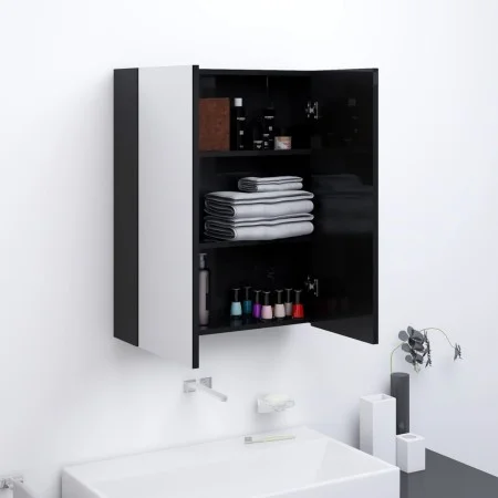 Glossy black MDF bathroom mirror cabinet 60x15x75 cm by vidaXL, bathroom vanities - Ref: Foro24-331524, Price: 156,10 €, Disc...