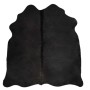 Alfombra de piel de vaca auténtica negro 150x170 cm