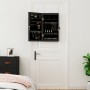 Espejo con joyero y luces LED para pared negro