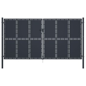 Puerta de jardín de acero gris antracita 400x175 cm de vidaXL, Puertas de jardín - Ref: Foro24-144533, Precio: 942,66 €, Desc...