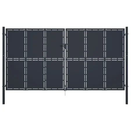 Puerta de jardín de acero gris antracita 400x175 cm de vidaXL, Puertas de jardín - Ref: Foro24-144533, Precio: 921,97 €, Desc...