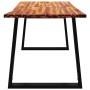 Mesa de comedor con borde vivo madera maciza acacia 140x80x75cm