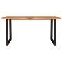 Mesa de comedor con borde vivo madera maciza acacia 160x80x75cm