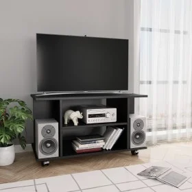 TV-Möbel mit Rädern Holzwerkstoff schwarz 80x40x45 cm von vidaXL, TV-Möbel - Ref: Foro24-800190, Preis: 57,04 €, Rabatt: %
