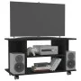 TV stand with wheels, engineered wood, black, 80x40x45 cm by vidaXL, TV Furniture - Ref: Foro24-800190, Price: 56,94 €, Disco...