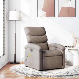 Sillón de masaje reclinable de tela gris taupé en Sillones | Comprar online en Foro24