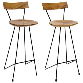 Taburetes de cocina 2 unidades madera maciza de teca