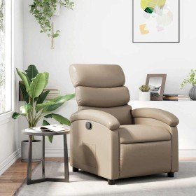 Sillón reclinable de cuero sintético color capuchino en Sillones | Comprar online en Foro24
