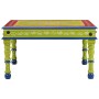 Mesa de centro madera maciza de mango verde pintada a mano