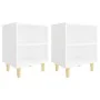 Bedside tables white solid wood legs 2 pcs 40x30x50 cm by vidaXL, Nightstands - Ref: Foro24-805780, Price: 49,67 €, Discount: %