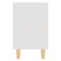 Mesitas de noche patas madera maciza blanca 2 uds 40x30x50 cm