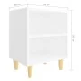 Bedside tables white solid wood legs 2 pcs 40x30x50 cm by vidaXL, Nightstands - Ref: Foro24-805780, Price: 49,67 €, Discount: %