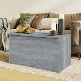 Baúl de almacenaje madera contrachapada gris Sonoma 84x42x46 cm