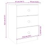 Mesita de noche ALTA madera maciza de pino blanco 41x35x55,5 cm