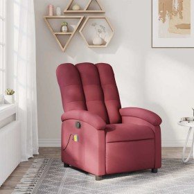 Sillón de masaje reclinable de tela color vino tinto Sillón de masaje reclinable de tela color vino tinto