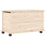Baúl de almacenaje con ruedas ALTA madera maciza 73x39,5x43 cm