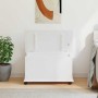 Baúl almacenaje ruedas ALTA madera maciza blanco 73x39,5x43 cm