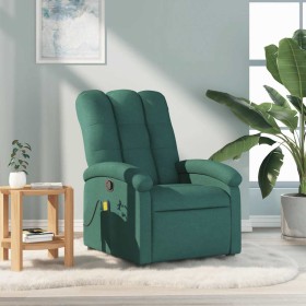 Sillón de masaje reclinable de tela verde oscuro Sillón de masaje reclinable de tela verde oscuro