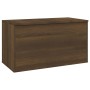 Baúl de almacenaje madera contrachapada marrón roble 84x42x46cm