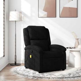 Sillón reclinable de masaje de tela negro Sillón reclinable de masaje de tela negro