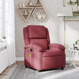 Sillón de masaje reclinable de tela color vino tinto en Sillones | Comprar online en Foro24
