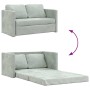 Sofá cama de suelo 2 en 1 terciopelo gris claro 122x204x55 cm