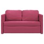 Sofá cama de suelo 2 en 1 terciopelo rojo tinto 122x204x55 cm