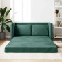Sofá cama de suelo 2 en 1 terciopelo verde oscuro 122x204x55 cm